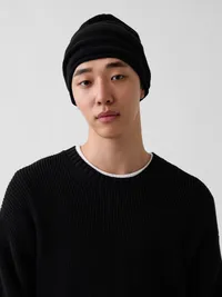100% Cotton Beanie - Black — view 2