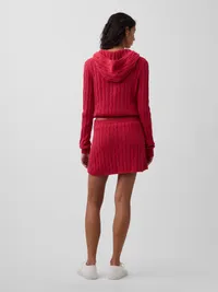 100% Cotton Cable-Knit Mini Skort - Chakra red — view 2