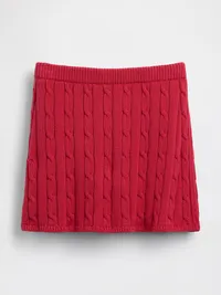 100% Cotton Cable-Knit Mini Skort - Chakra red — view 5