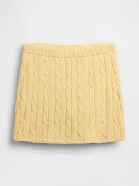 100% Cotton Cable-Knit Mini Skort - Maize yellow — view 5