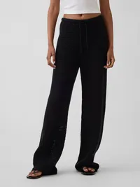 100% Cotton Crochet Sweater Pants - Basic black — view 2