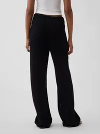 100% Cotton Crochet Sweater Pants - Basic black — view 4