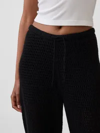 100% Cotton Crochet Sweater Pants - Basic black — view 5