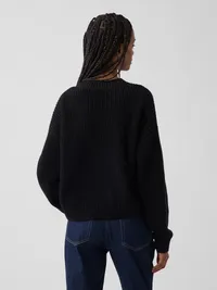 100% Cotton Oversized Shaker Sweater - Basic black — view 3