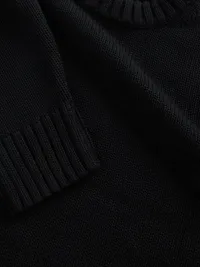 100% Cotton Oversized Sweater - Black — view 4