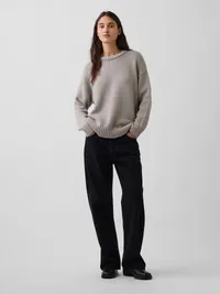 100% Cotton Oversized Sweater - Medium cool brown — view 2