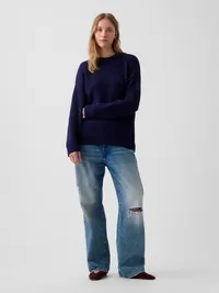 100% Cotton Oversized Sweater - Navy blue uniform — view 2