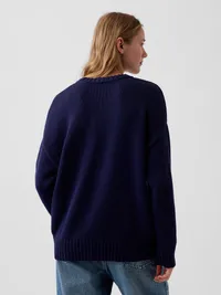 100% Cotton Oversized Sweater - Navy blue uniform — view 3