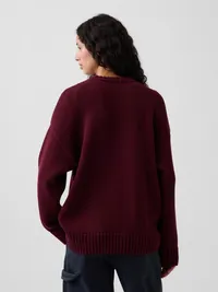 100% Cotton Oversized Sweater - Noir red — view 3