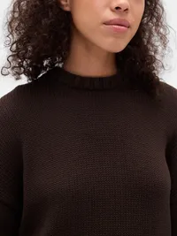 100% Cotton Relaxed Sweater - Terra brown — view 4