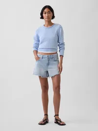 100% Cotton Rollneck Sweater - Blue stripe — view 2