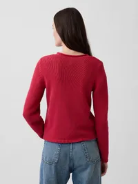 100% Cotton Rollneck Sweater - Chakra red — view 3