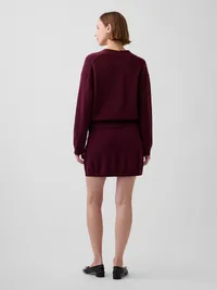 100% Cotton Sweater Mini Skort - Noir red — view 2