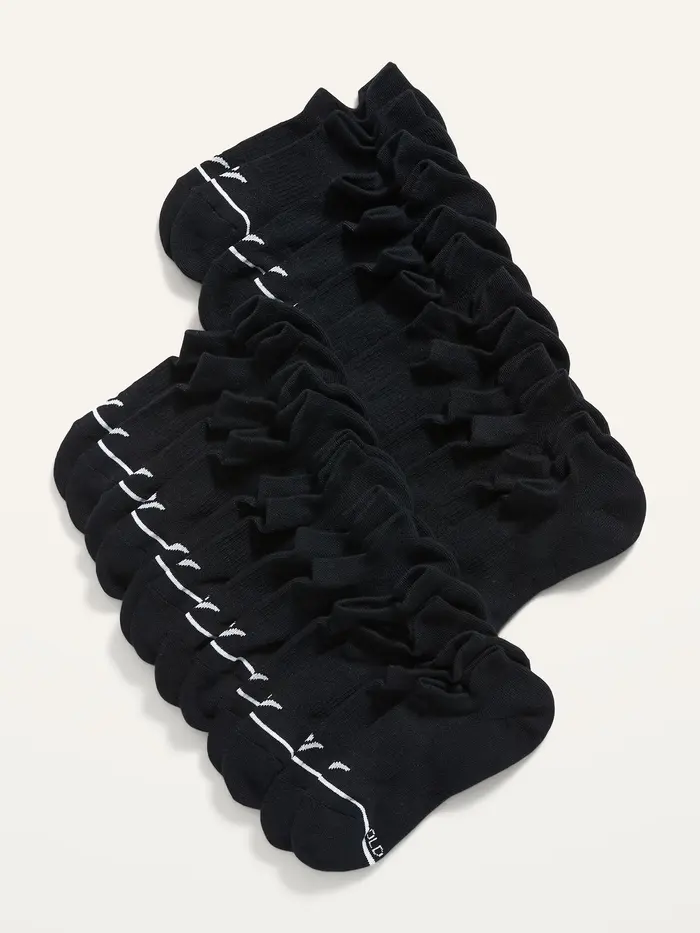 12-Pack Athletic Ankle Socks - Black Jack