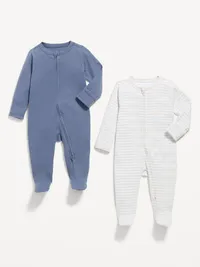 2-Way-Zip Sleep & Play Footed One-Piece 2-Pack for Baby - Night Cloud — view 2