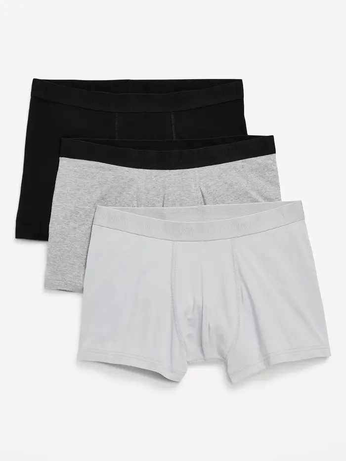 3-Pack Trunks -- 3-inch inseam - Gray Combo