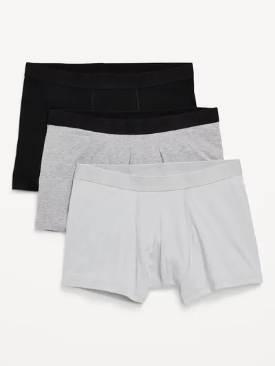 3-Pack Trunks -- 3-inch inseam - Gray Combo