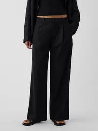 365 Low Rise Linen-Blend Trousers - Basic black — view 2