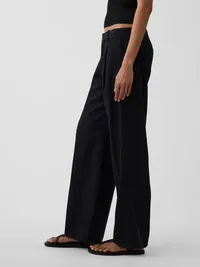 365 Low Rise Linen-Blend Trousers - Basic black — view 3