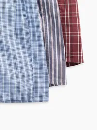 4.5" Poplin Boxers (3-Pack) - Blue & red — view 2
