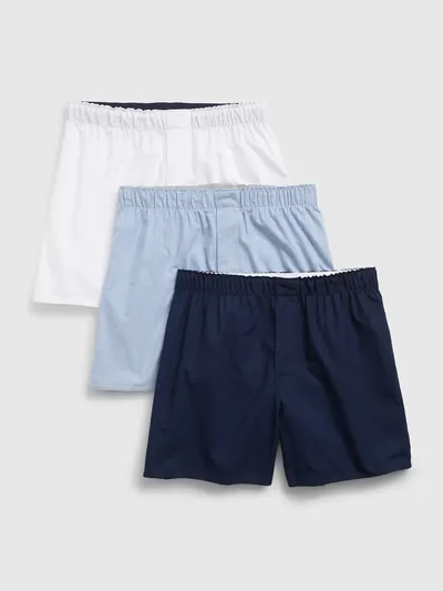 4.5" Poplin Boxers (3-Pack) - Multi