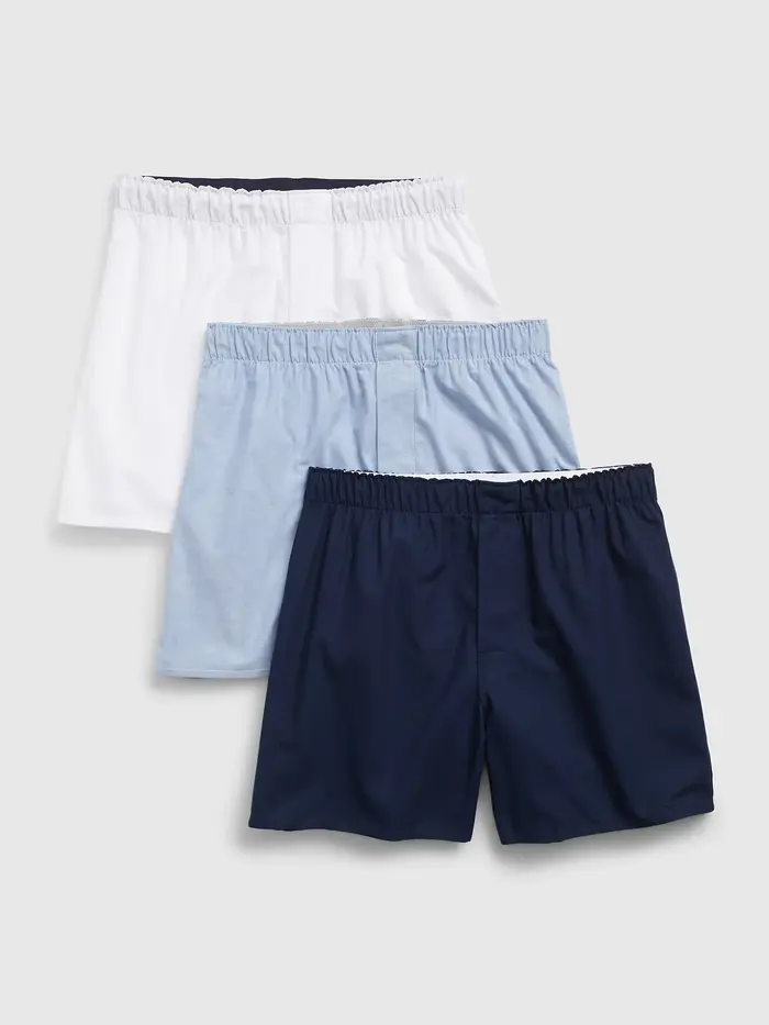 4.5" Poplin Boxers (3-Pack) - Multi