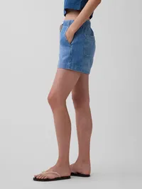 4" Denim Easy Shorts - Medium indigo — view 3