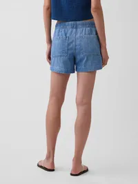 4" Denim Easy Shorts - Medium indigo — view 4