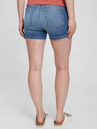 4" Maternity Inset Panel Denim Shorts - Medium wash — view 2