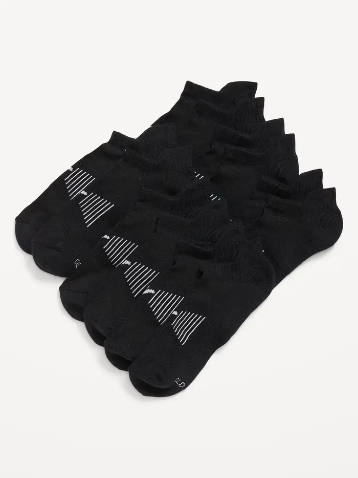 6-Pack Athletic Ankle Socks for Men - Black