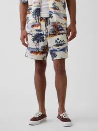 6" Relaxed Swim Trunks - Palm tree print — view 2