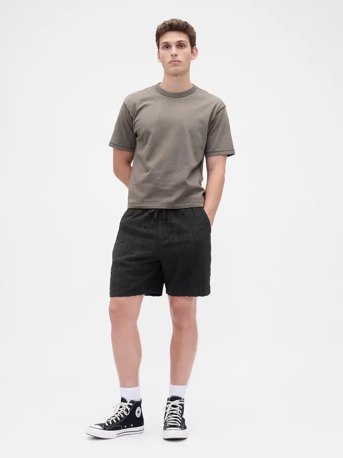 7" Textured Easy Shorts - BLACK