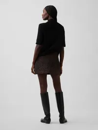 A-Line Mini Skort - Brown leopard print — view 2