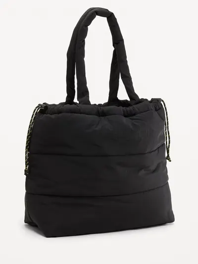 Active Puffer Cinched Tote - Black Jack