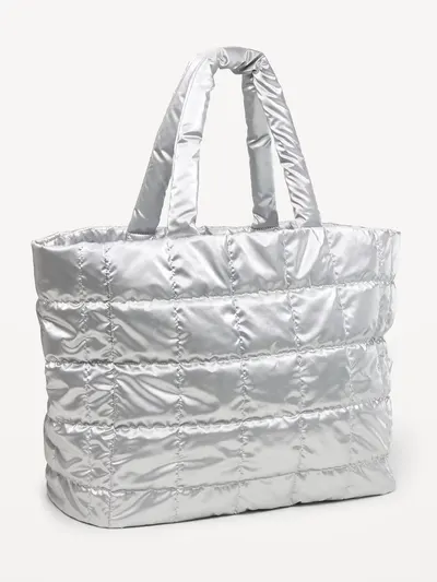 Active Puffer Large Tote - Silver
