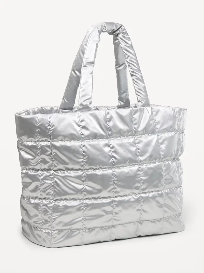 Active Puffer Large Tote - Silver