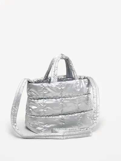 Active Puffer Mini Tote - Silver