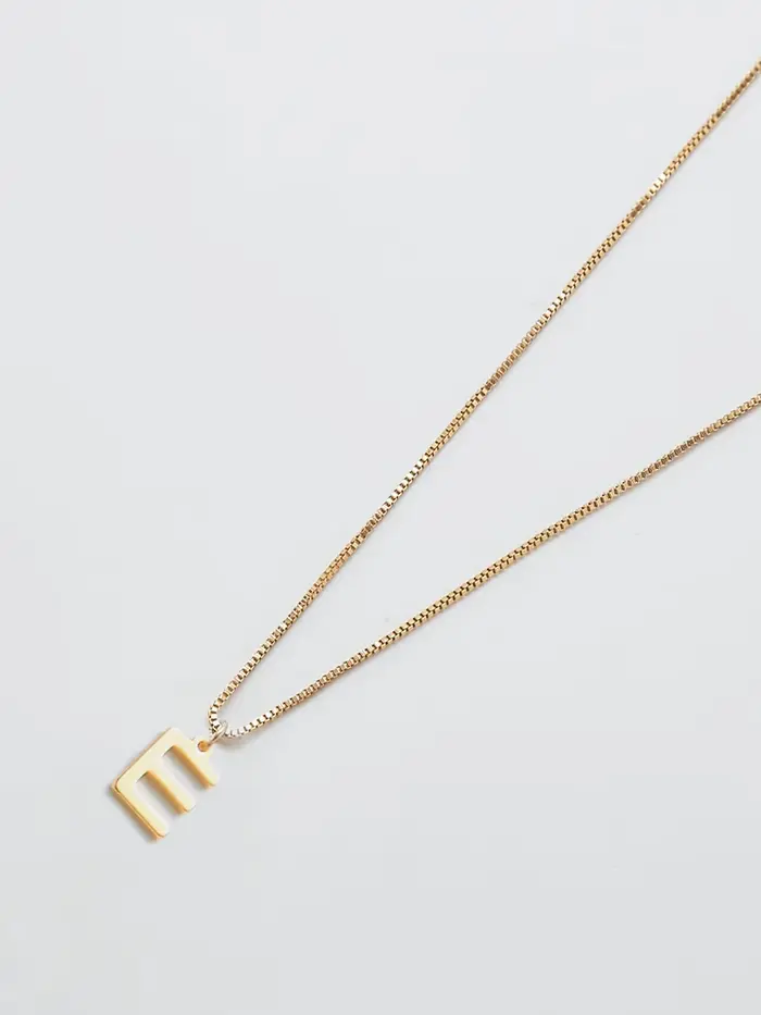 Admiral Row Gold Dainty Initial Necklace - E