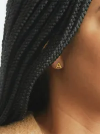 Admiral Row Gold Initial Earrings - A — view 2