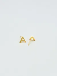 Admiral Row Gold Initial Earrings - A — view 3
