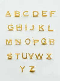 Admiral Row Gold Initial Earrings - A — view 4