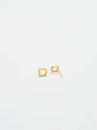 Admiral Row Gold Initial Earrings - D — view 2