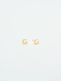Admiral Row Gold Initial Earrings - G — view 3