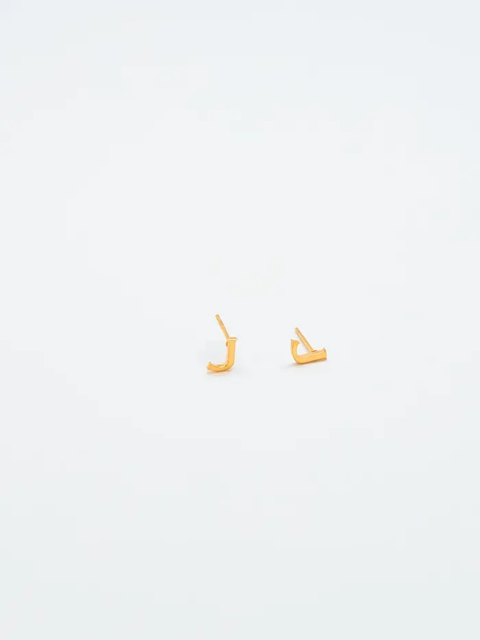 Admiral Row Gold Initial Earrings - J