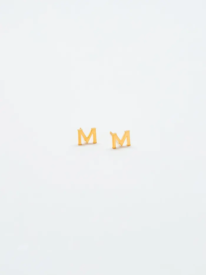 Admiral Row Gold Initial Earrings - M