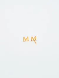 Admiral Row Gold Initial Earrings - M — view 2