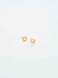 Admiral Row Gold Initial Earrings - O — view 2