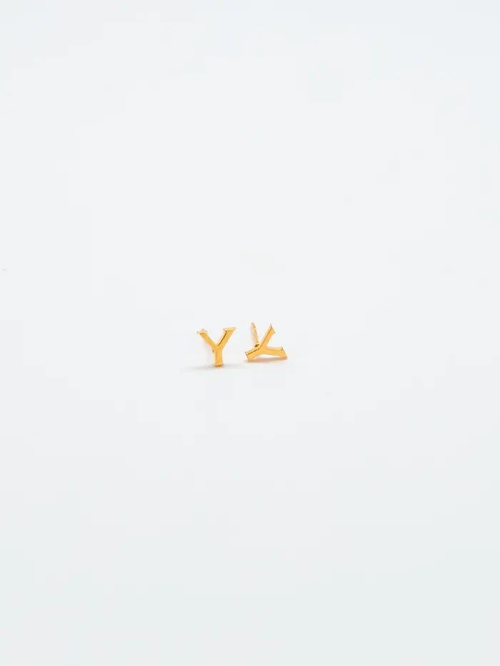 Admiral Row Gold Initial Earrings - Y
