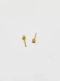 Admiral Row Tiny Pearl Gold Studs - Gold — view 2