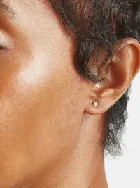 Admiral Row Tiny Pearl Gold Studs - Gold — view 3